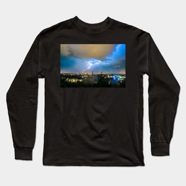 Lightning Over norwich, U.K Long Sleeve T-Shirt by vincentjnewman